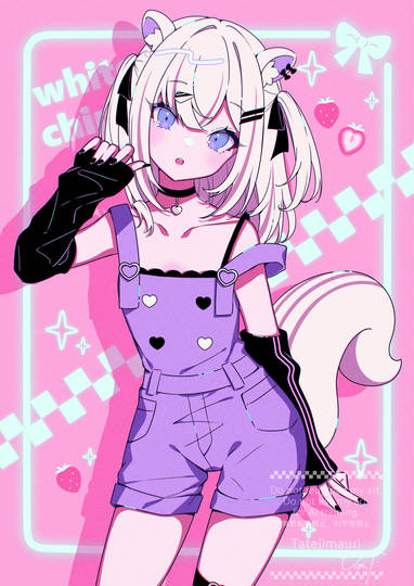 サロペット姿のホワイトシマリス🐿️ (ID: 129885971)