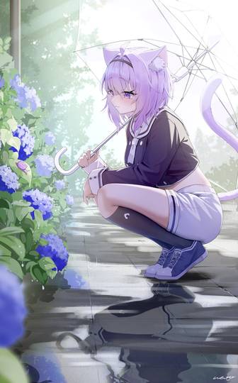 梅雨と猫 (ID: 130953089)