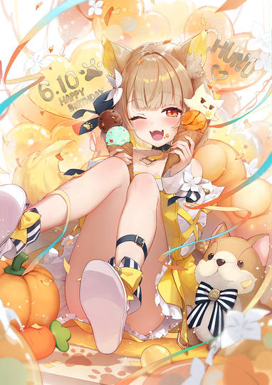 【お仕事】鈴日奈ちゅの様🐕🌼お誕生日記念2025グッズイラスト (ID: 131404657)